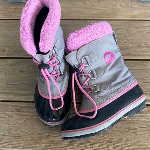 Sorel Kids' Pink and Gray Snow Boots